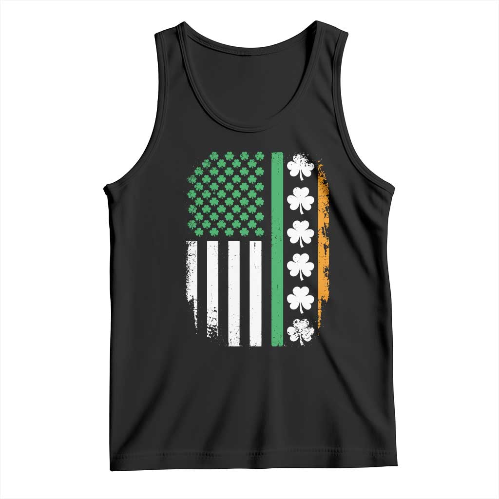 USA Flag With Shamrocks Tank Top St Patricks Day Gift