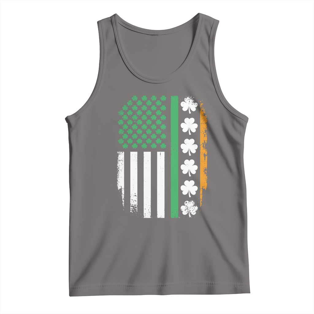 USA Flag With Shamrocks Tank Top St Patricks Day Gift