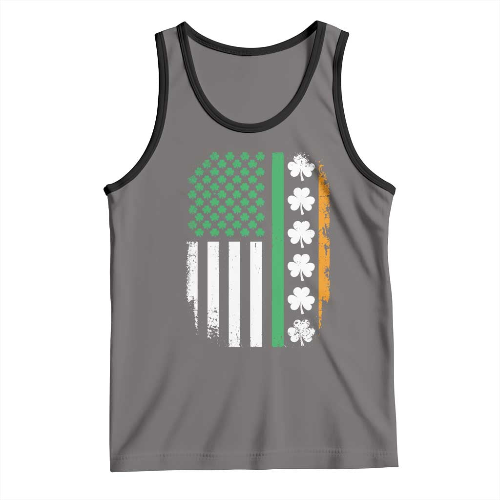 USA Flag With Shamrocks Tank Top St Patricks Day Gift