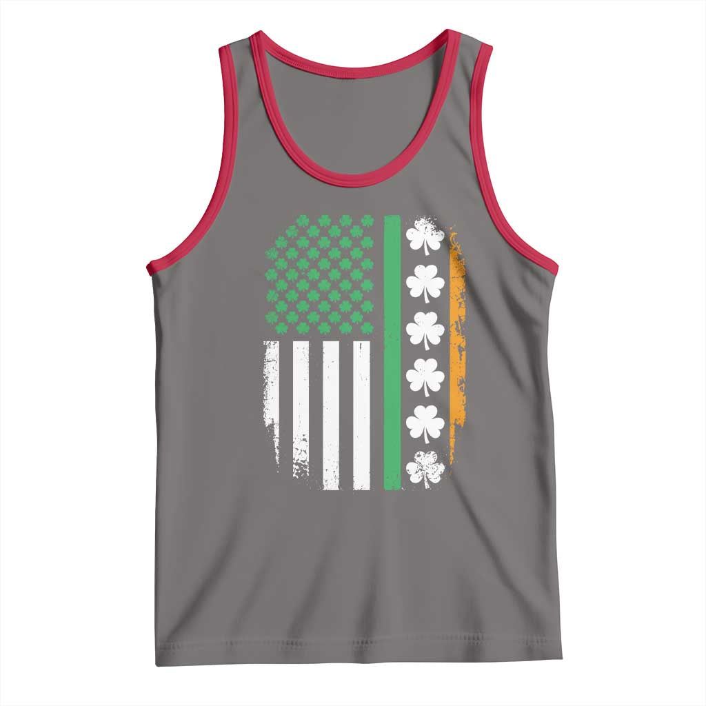 USA Flag With Shamrocks Tank Top St Patricks Day Gift