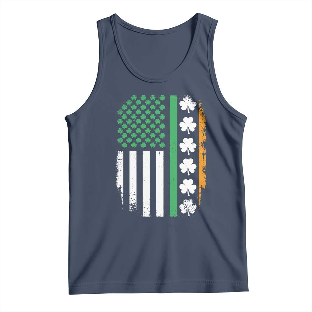 USA Flag With Shamrocks Tank Top St Patricks Day Gift