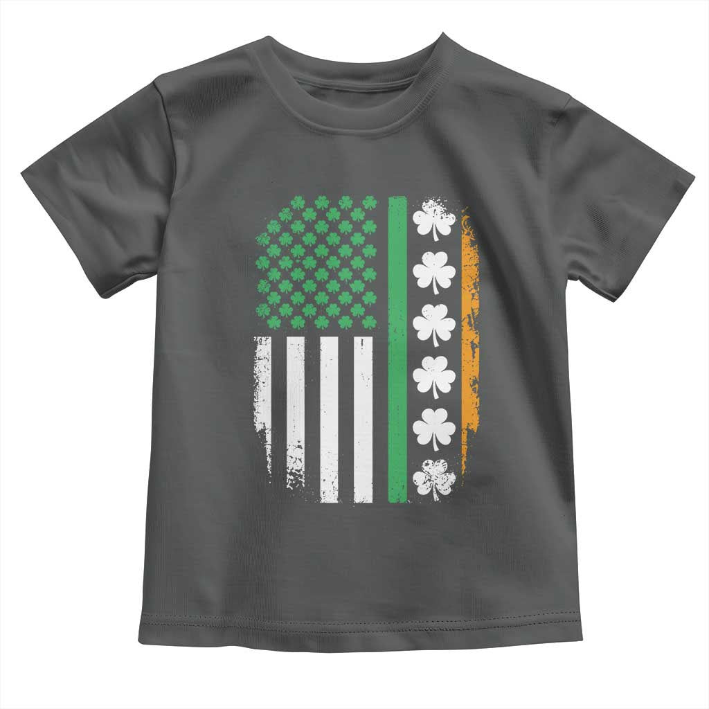 USA Flag With Shamrocks Toddler T Shirt St Patricks Day Gift