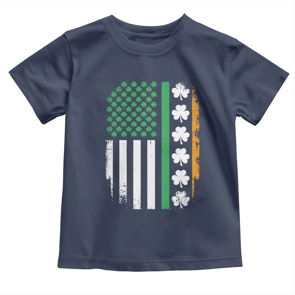 USA Flag With Shamrocks Toddler T Shirt St Patricks Day Gift