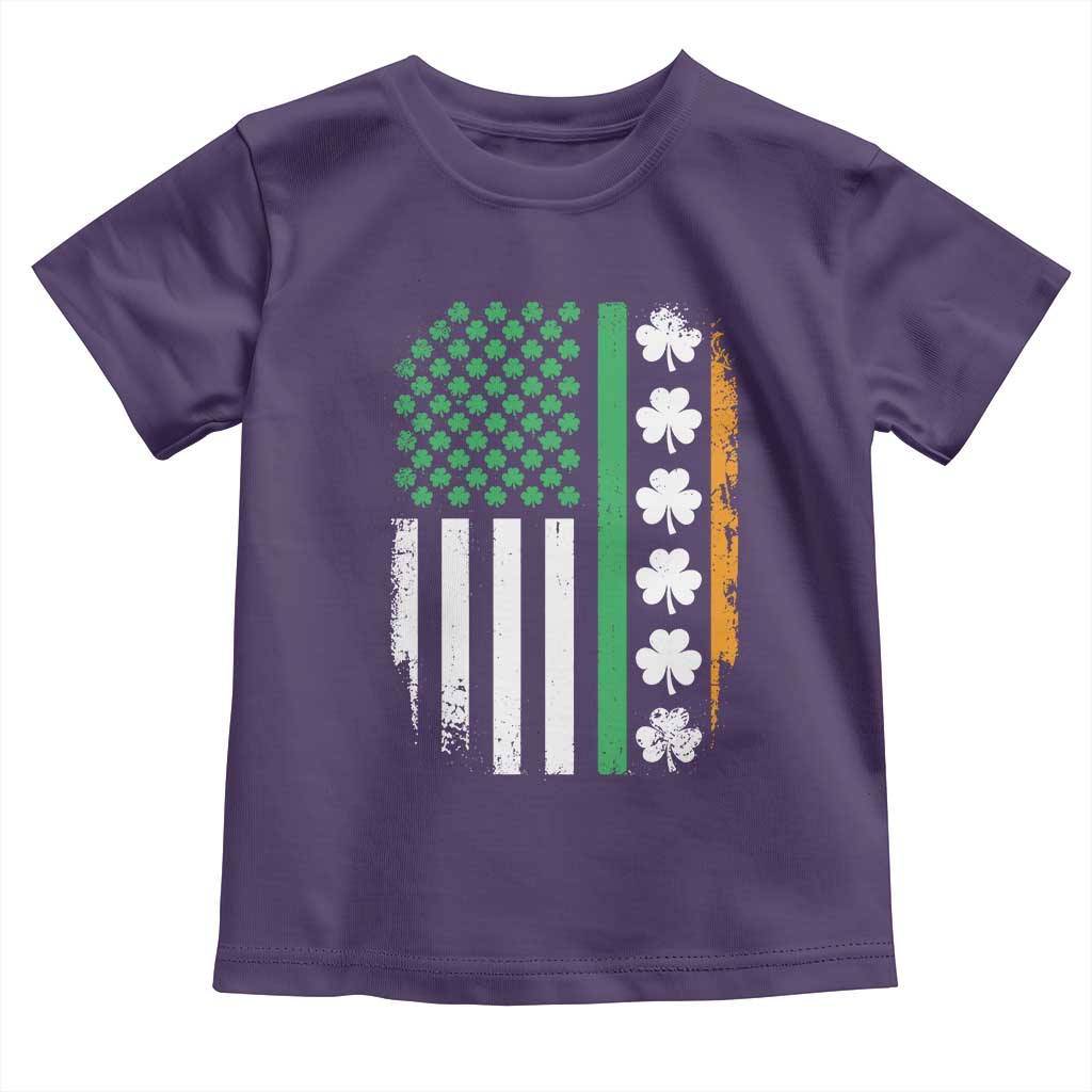 USA Flag With Shamrocks Toddler T Shirt St Patricks Day Gift