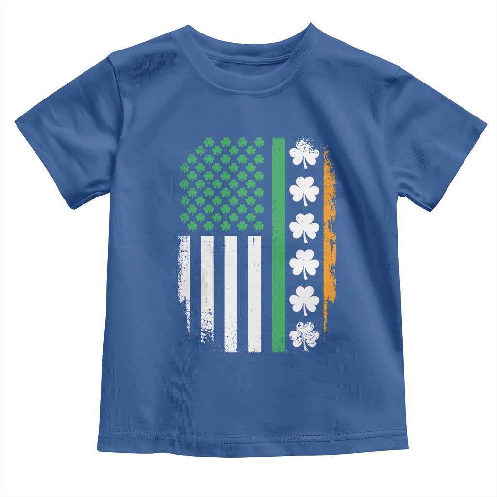 USA Flag With Shamrocks Toddler T Shirt St Patricks Day Gift