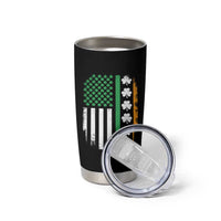 USA Flag With Shamrocks Tumbler Cup St Patricks Day Gift