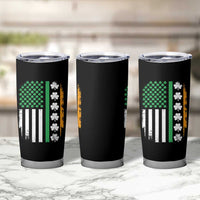 USA Flag With Shamrocks Tumbler Cup St Patricks Day Gift