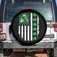 Irish Patriotic USA Flag With Shamrocks Gift Spare Tire Cover