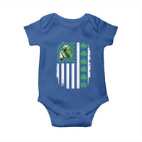 Irish Patriotic USA Flag With Shamrocks Gift Baby Onesie