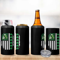 Irish Patriotic USA Flag With Shamrocks Gift 4 in 1 Can Cooler Tumbler