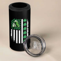 Irish Patriotic USA Flag With Shamrocks Gift 4 in 1 Can Cooler Tumbler