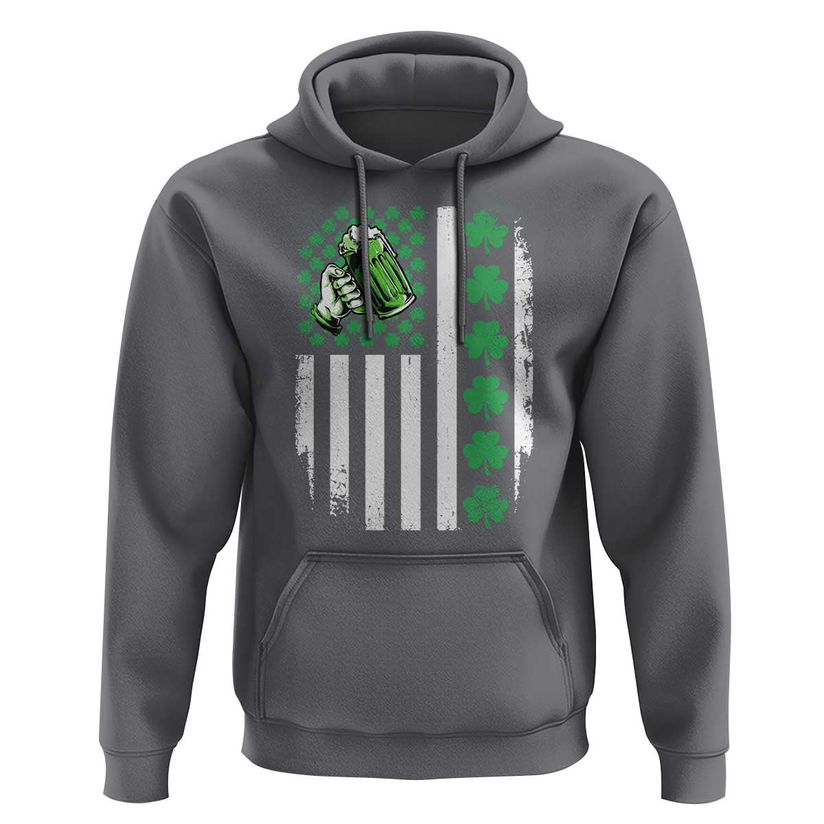 Irish Patriotic USA Flag With Shamrocks Gift Hoodie