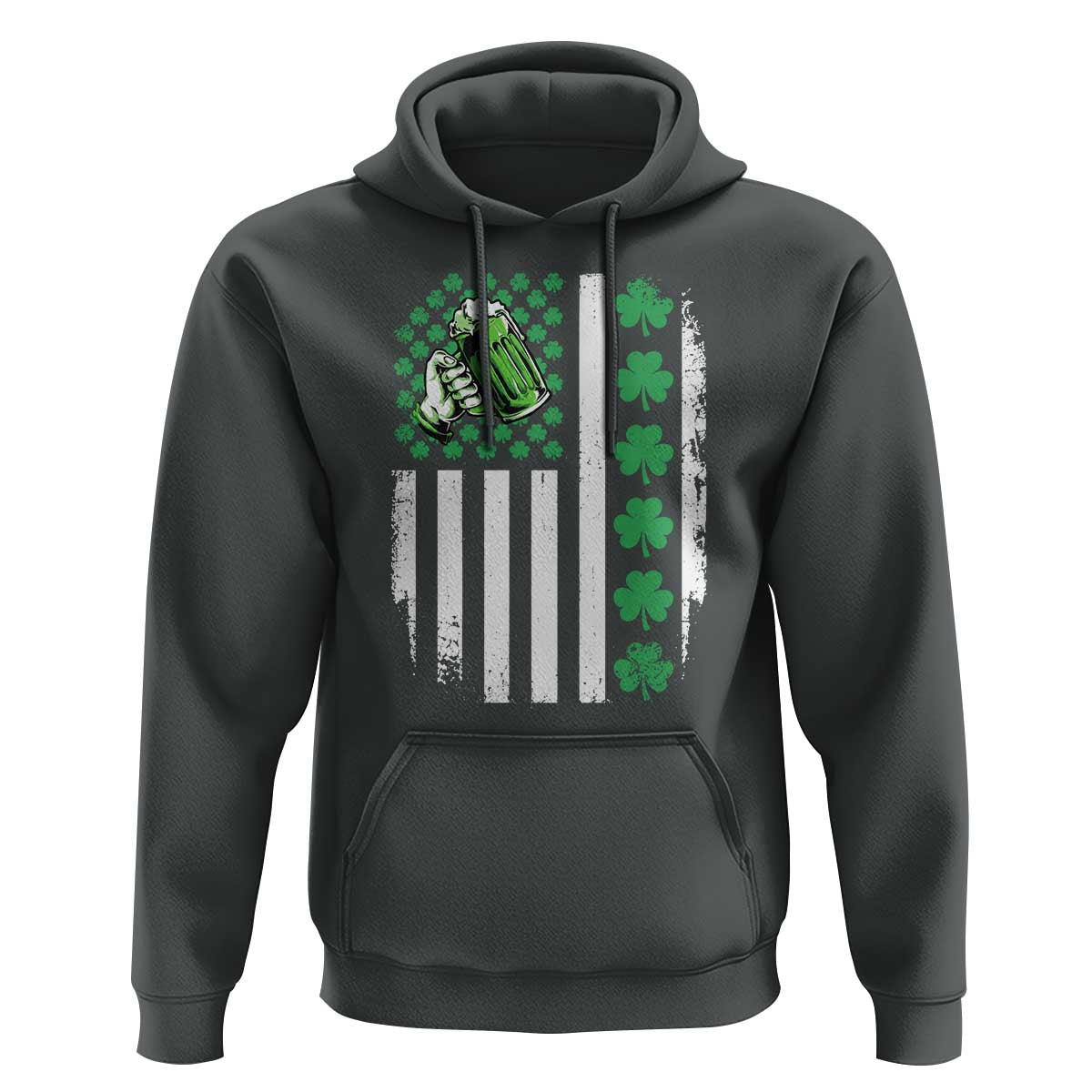 Irish Patriotic USA Flag With Shamrocks Gift Hoodie