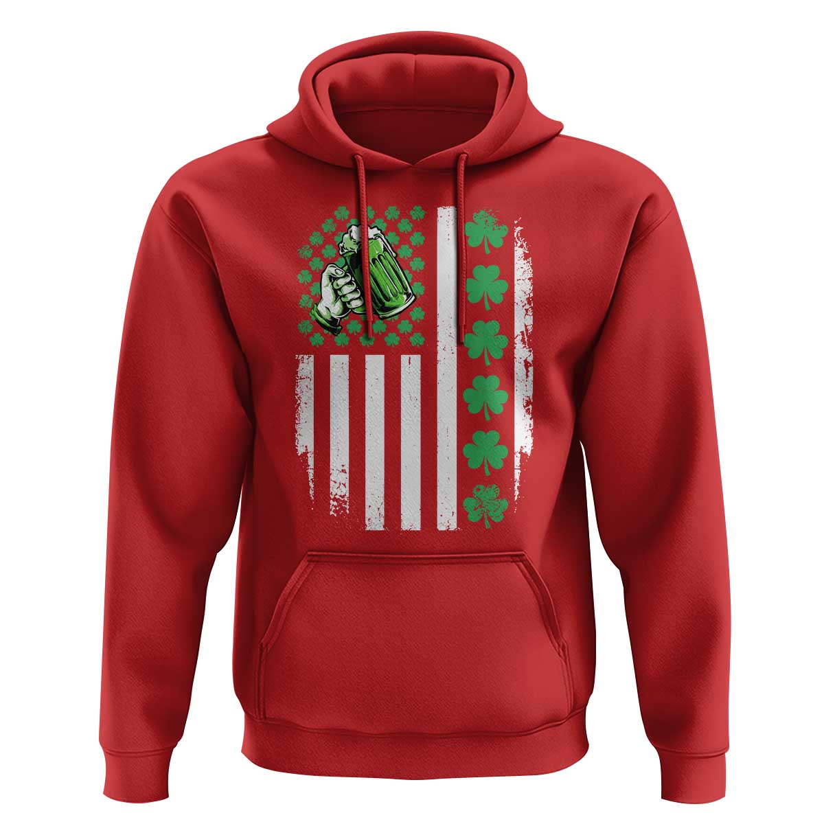 Irish Patriotic USA Flag With Shamrocks Gift Hoodie