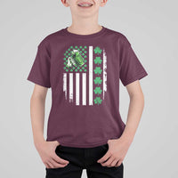 Irish Patriotic USA Flag With Shamrocks Gift T Shirt For Kid