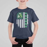 Irish Patriotic USA Flag With Shamrocks Gift T Shirt For Kid