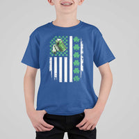 Irish Patriotic USA Flag With Shamrocks Gift T Shirt For Kid