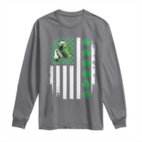 Irish Patriotic USA Flag With Shamrocks Gift Long Sleeve Shirt