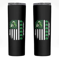 Irish Patriotic USA Flag With Shamrocks Gift Skinny Tumbler