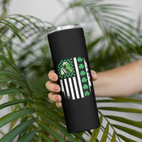 Irish Patriotic USA Flag With Shamrocks Gift Skinny Tumbler