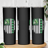 Irish Patriotic USA Flag With Shamrocks Gift Skinny Tumbler