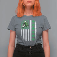 Irish Patriotic USA Flag With Shamrocks Gift T Shirt For Women