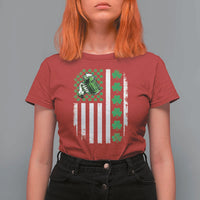 Irish Patriotic USA Flag With Shamrocks Gift T Shirt For Women
