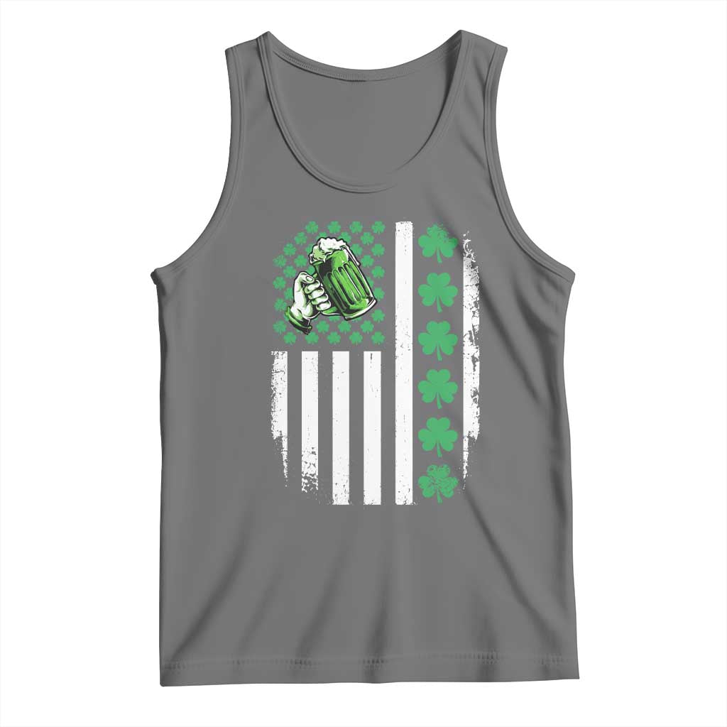 Irish Patriotic USA Flag With Shamrocks Gift Tank Top