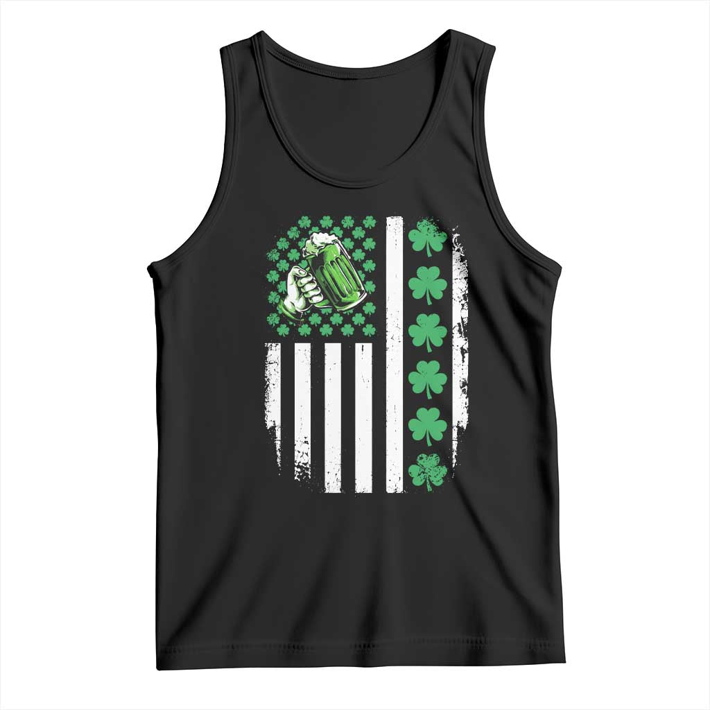 Irish Patriotic USA Flag With Shamrocks Gift Tank Top