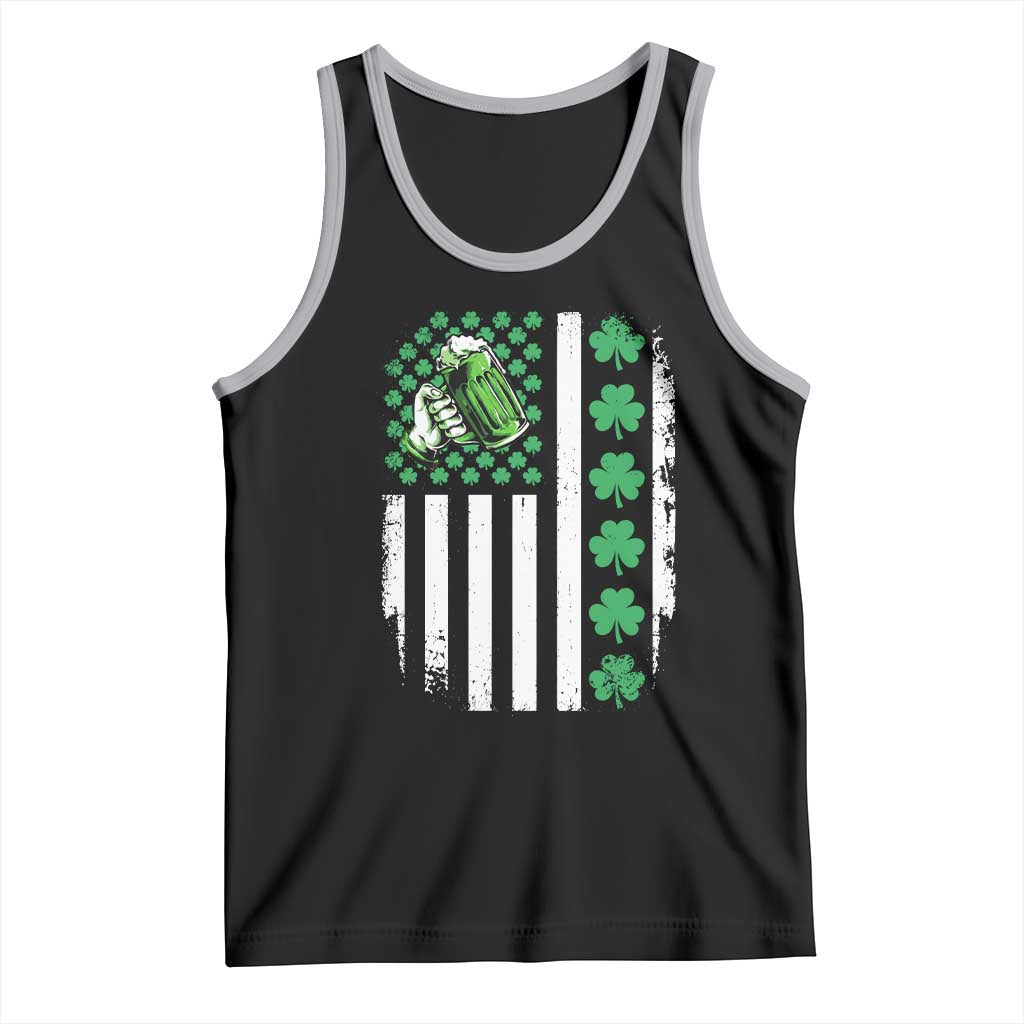 Irish Patriotic USA Flag With Shamrocks Gift Tank Top