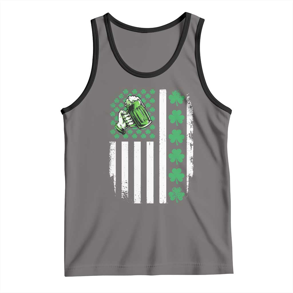Irish Patriotic USA Flag With Shamrocks Gift Tank Top
