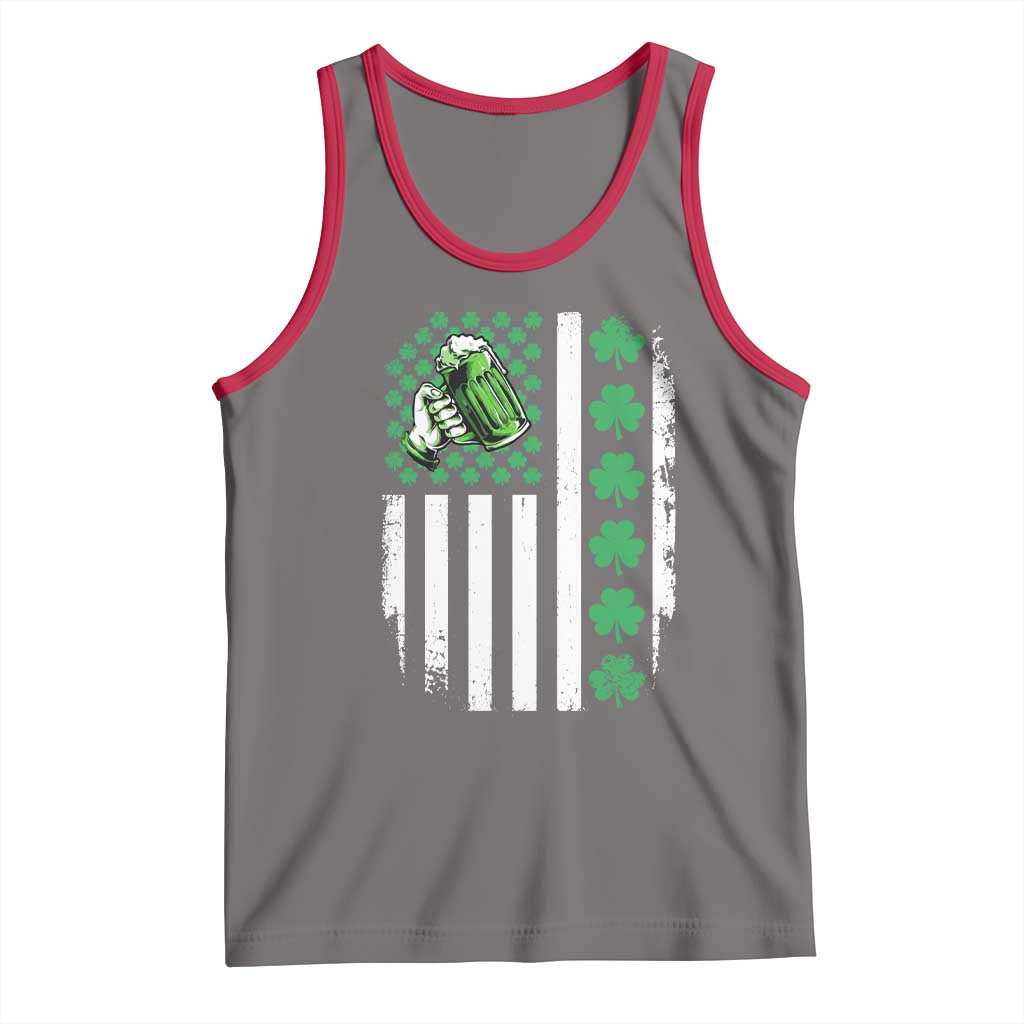 Irish Patriotic USA Flag With Shamrocks Gift Tank Top