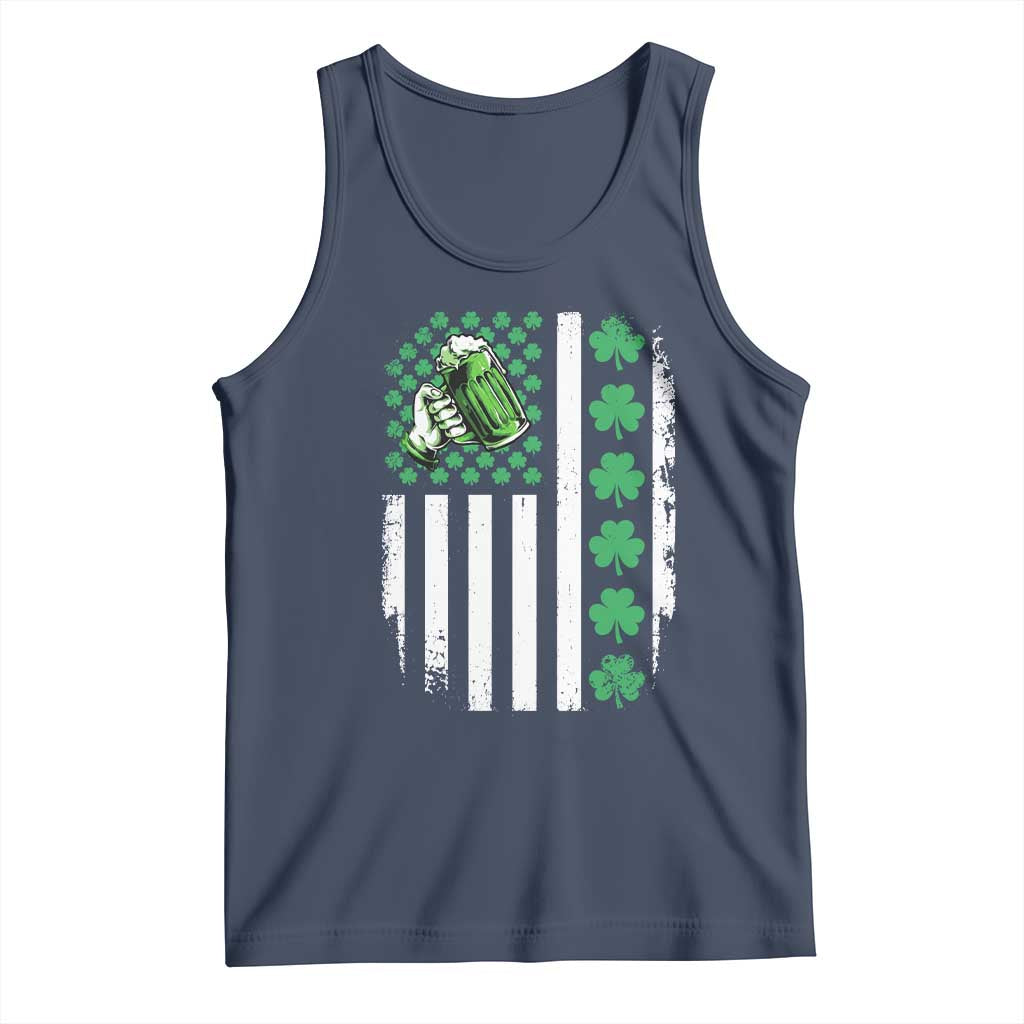 Irish Patriotic USA Flag With Shamrocks Gift Tank Top