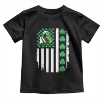 Irish Patriotic USA Flag With Shamrocks Gift Toddler T Shirt
