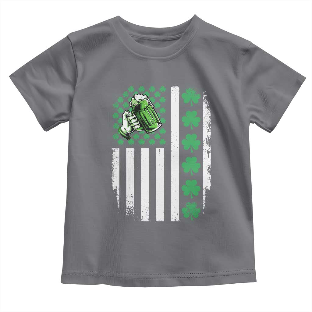Irish Patriotic USA Flag With Shamrocks Gift Toddler T Shirt