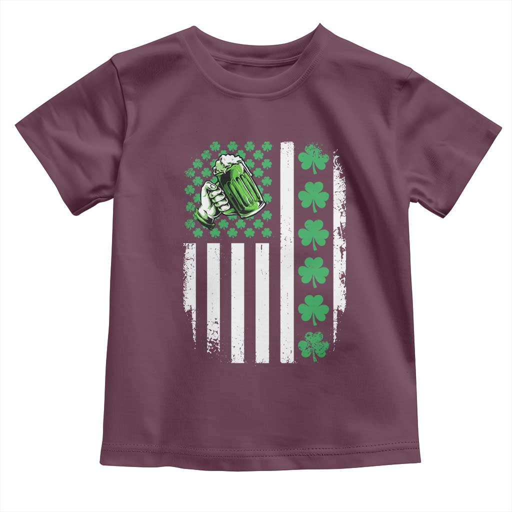 Irish Patriotic USA Flag With Shamrocks Gift Toddler T Shirt