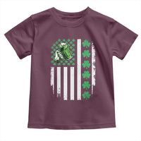 Irish Patriotic USA Flag With Shamrocks Gift Toddler T Shirt