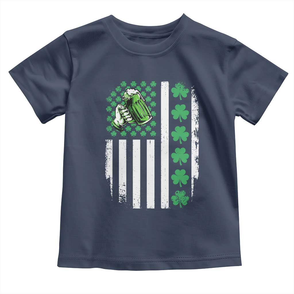 Irish Patriotic USA Flag With Shamrocks Gift Toddler T Shirt