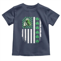 Irish Patriotic USA Flag With Shamrocks Gift Toddler T Shirt