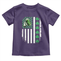 Irish Patriotic USA Flag With Shamrocks Gift Toddler T Shirt