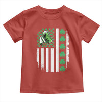 Irish Patriotic USA Flag With Shamrocks Gift Toddler T Shirt