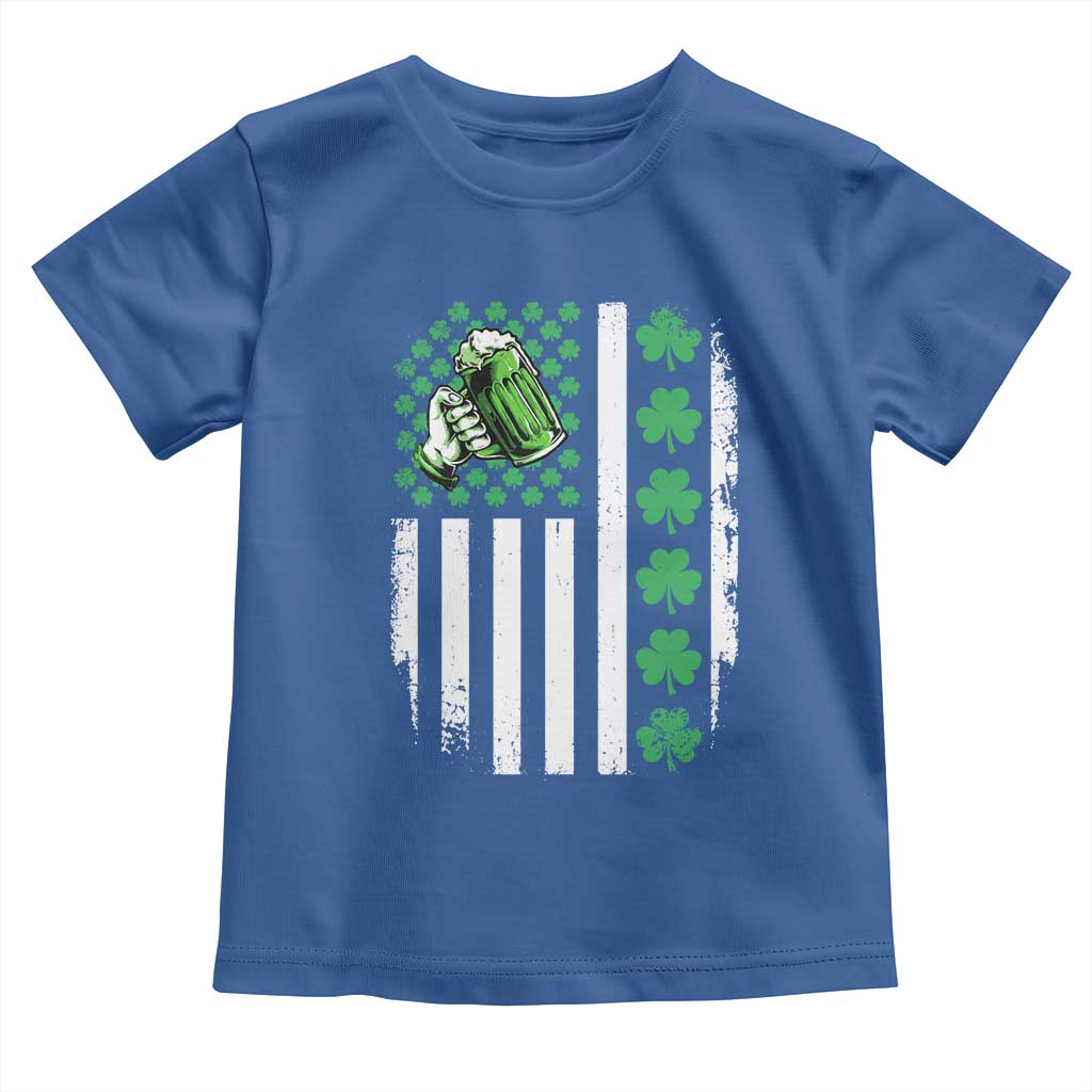 Irish Patriotic USA Flag With Shamrocks Gift Toddler T Shirt