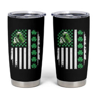 Irish Patriotic USA Flag With Shamrocks Gift Tumbler Cup
