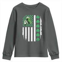 Irish Patriotic USA Flag With Shamrocks Gift Youth Sweatshirt