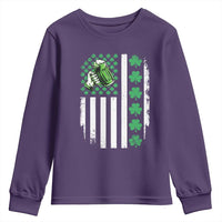 Irish Patriotic USA Flag With Shamrocks Gift Youth Sweatshirt
