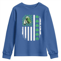 Irish Patriotic USA Flag With Shamrocks Gift Youth Sweatshirt