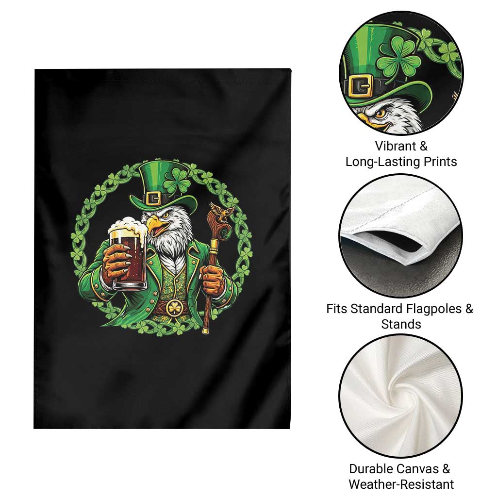 Irish Patriotic Eagle Leprechaun Garden Flag St Patricks Day Gift