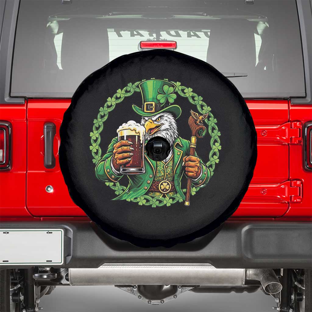 Irish Patriotic Eagle Leprechaun Spare Tire Cover St Patricks Day Gift