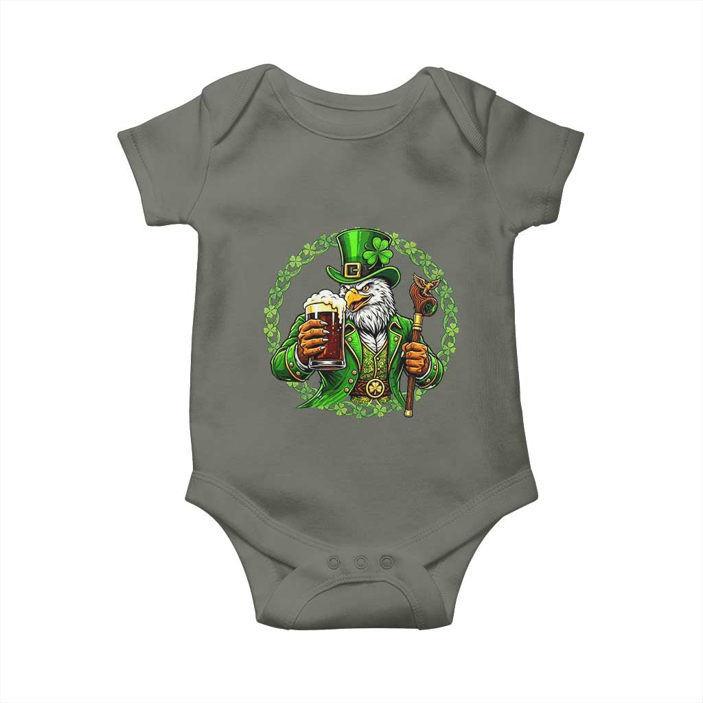 Irish Patriotic Eagle Leprechaun Baby Onesie St Patricks Day Gift
