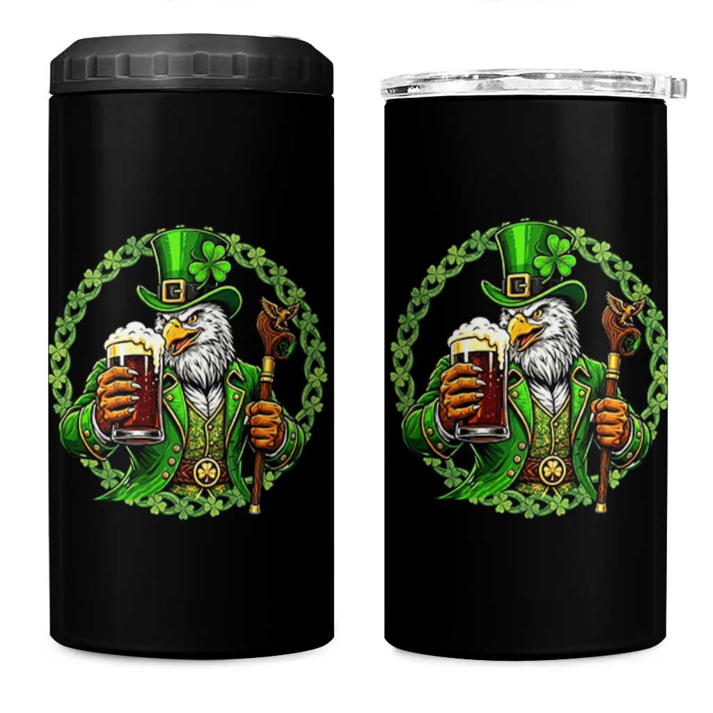 Irish Patriotic Eagle Leprechaun 4 in 1 Can Cooler Tumbler St Patricks Day Gift